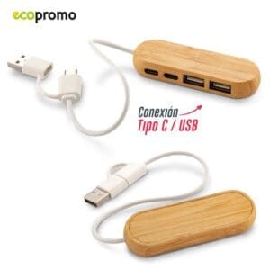 Puerto USB Massimo Bamboo Personalizado