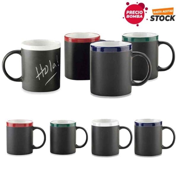 Mug Cerámica Tablero 11oz con Tiza personalizado con logo Colombia