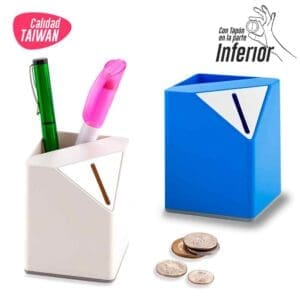 Alcancia con Portaboligrafo Personalizado