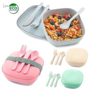 Portacomidas con Cubiertos Eco Nature Personalizado