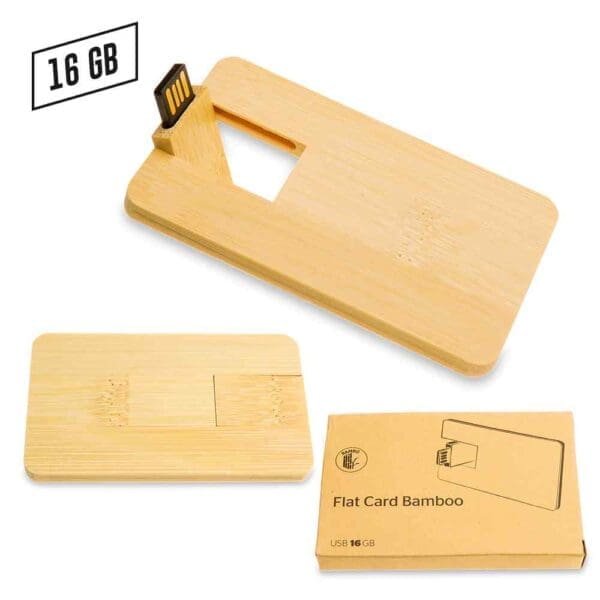 Memoria USB Credit Card Zilda Bamboo Personalizado personalizado con logo Colombia