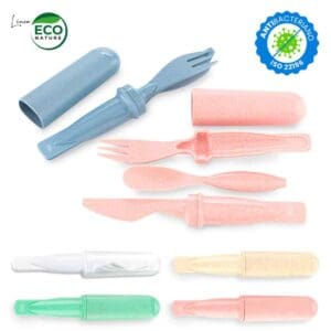Set de Cubiertos Eco - Material Antibacteriano Personalizado