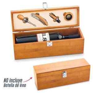 Set de vino en Bambú II Personalizado