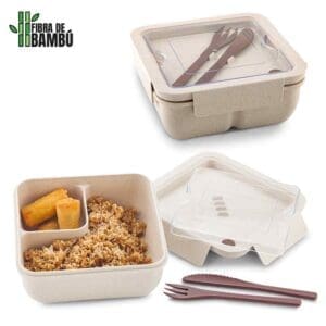 Portacomidas con Cubiertos Eco Davis Personalizado