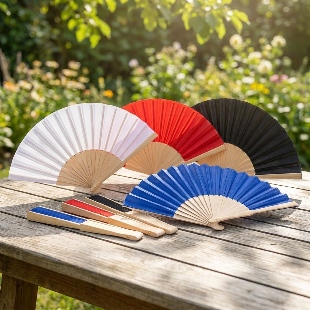 Abanico madera corporativo personalizado