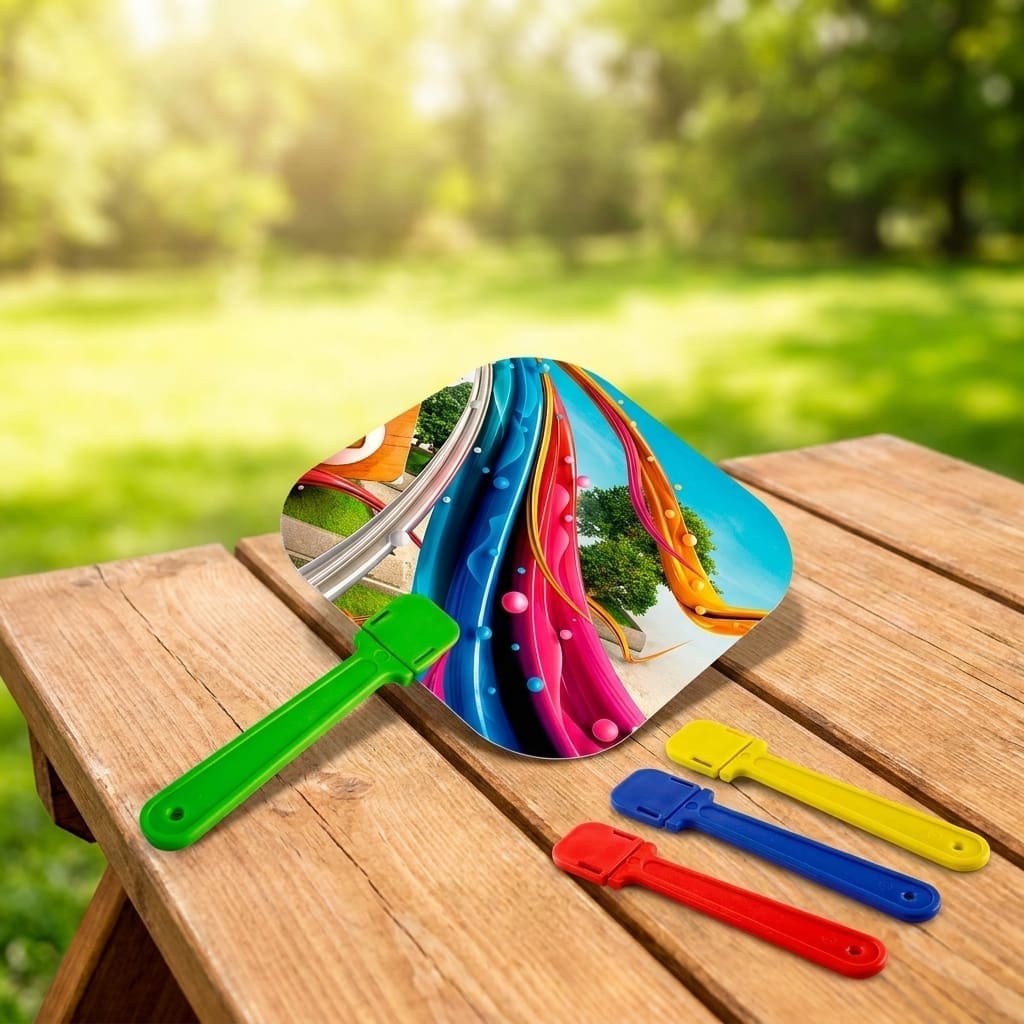 Abanico plástico económico impreso