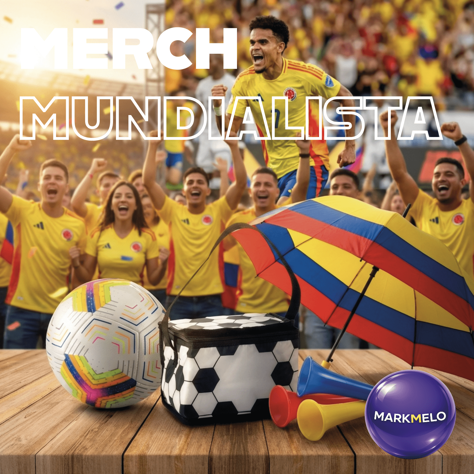 Merchandising corporativo Copa Mundial 2026 Colombia — Markmelo